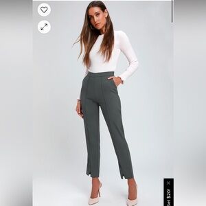 Lulus Aisha Charcoal Grey Trouser Pants